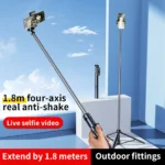 Gậy Selfie RTAKO H18LPRO (Compatible with 4.6" - 7.2", With Bluetooth Remote Control, Secondary handle, 270° tilt and 360° panoramic rotation, 1.8m height) - Ảnh 8