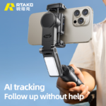 Gimbal cho điện thoại RTAKO Q19 (AI Tracking, Powerful anti-shake, 8H, 67cm Stretches, Professional beauty fill light) - Ảnh 5