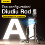 Gậy Selfie Tích Hợp Tripod RTAKO TT07 (360° AI face tracking, Douyin remote control, 170cm Extendable pole) - Ảnh 6