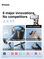 Gậy Selfie Tích Hợp Tripod RTAKO TT07 (360° AI face tracking, Douyin remote control, 170cm Extendable pole) - Ảnh 7