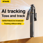 Gậy Selfie Tích Hợp Tripod RTAKO TT07 (360° AI face tracking, Douyin remote control, 170cm Extendable pole) - Ảnh 3